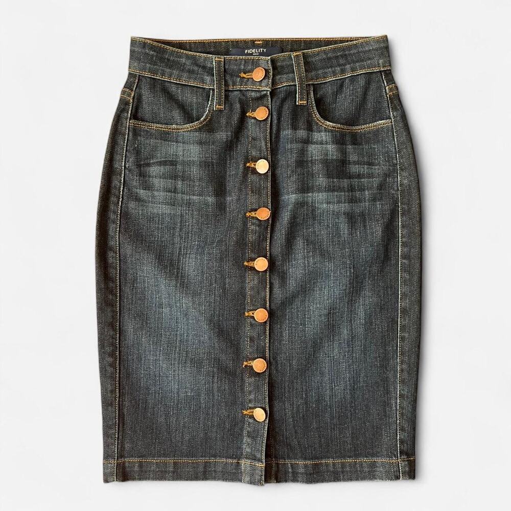 Nordstroms fidelity denim midi skirt